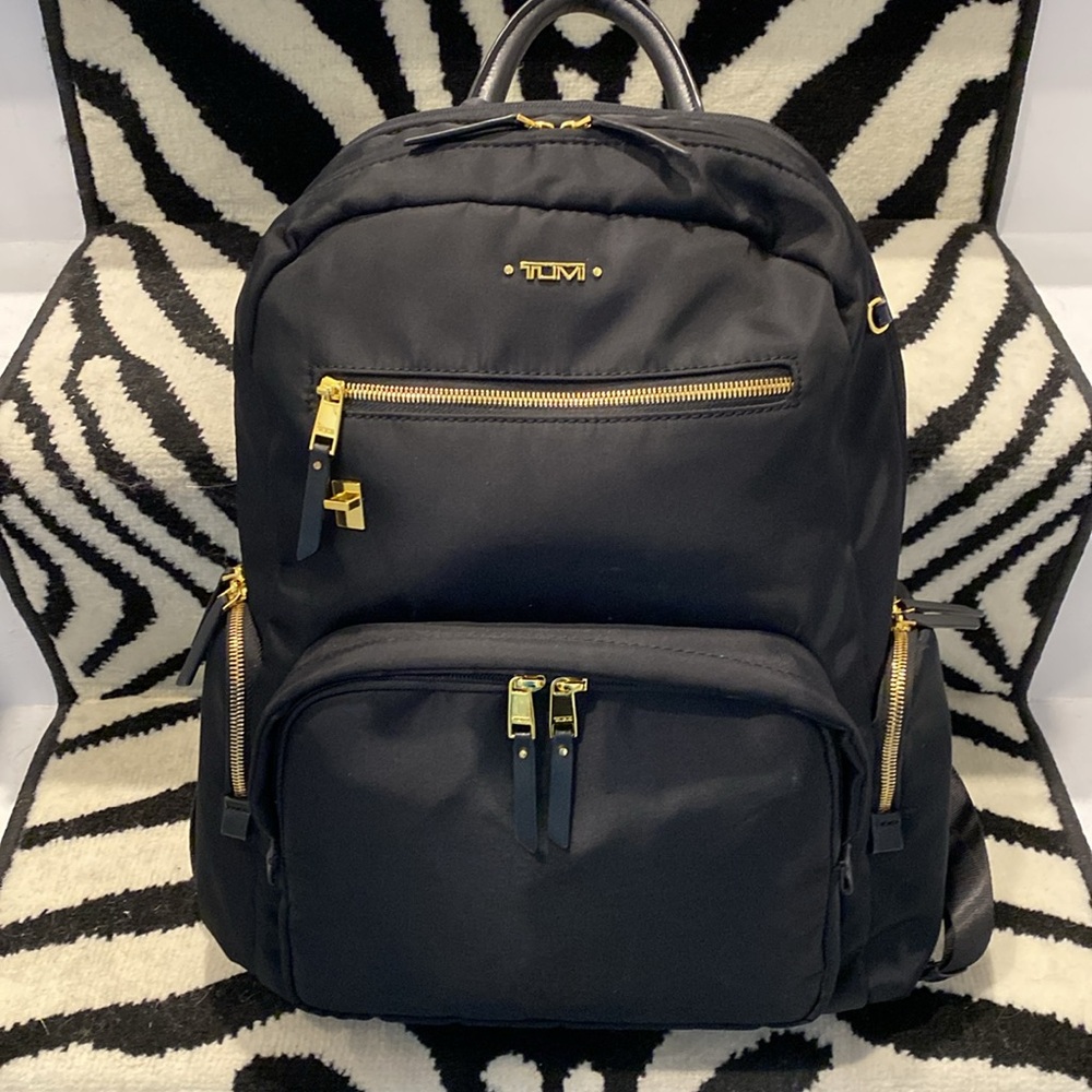 Tumi Voyageur Carson black nylon backpack with padded laptop section